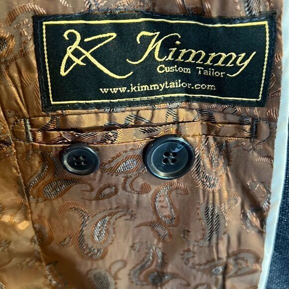 ✨K Kimmy Custom Tailor Navy & Brown Paisley Blazer✨ - Picture 9 of 10